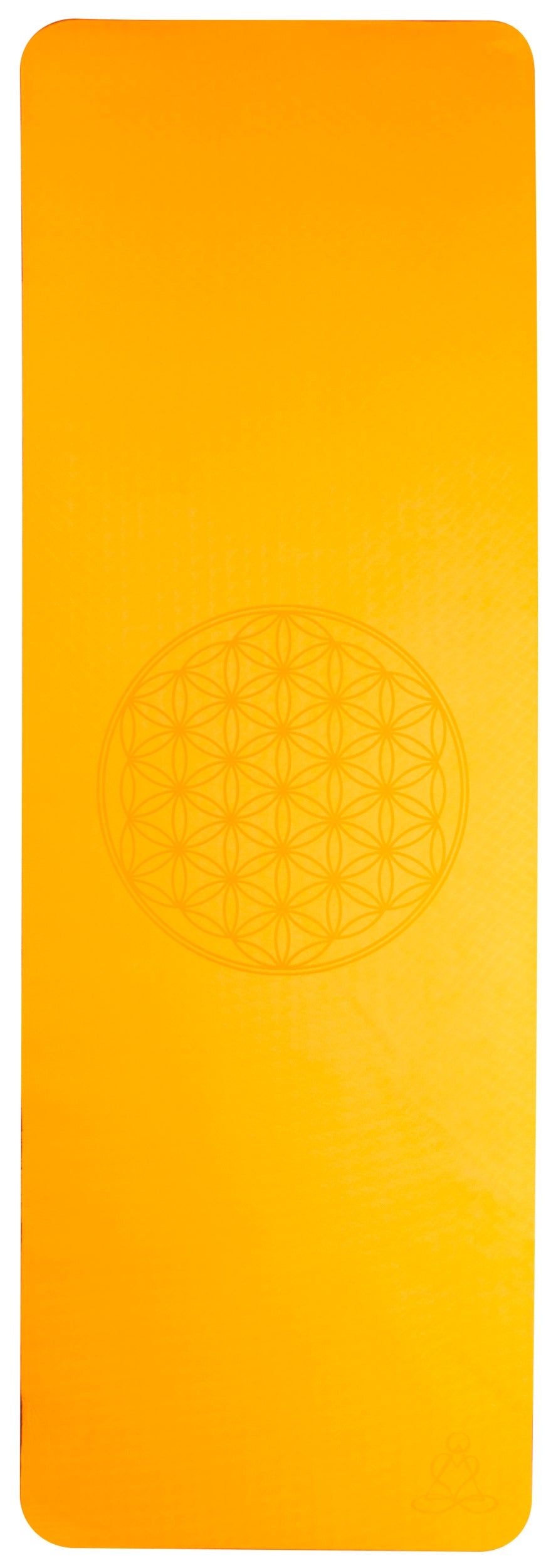 Yogamatte TPE ecofriendly - orange/grau 6mm zweischichtig mit Blume des Lebens